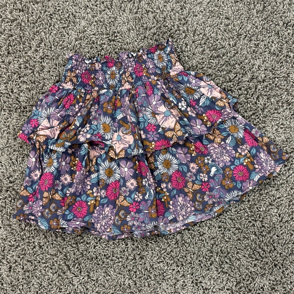 Girls OshKosh B'gosh Floral tiered Skirt with Purple and Pink Accents, size 8